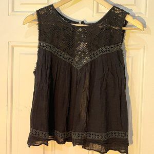 Free People open back black tank top